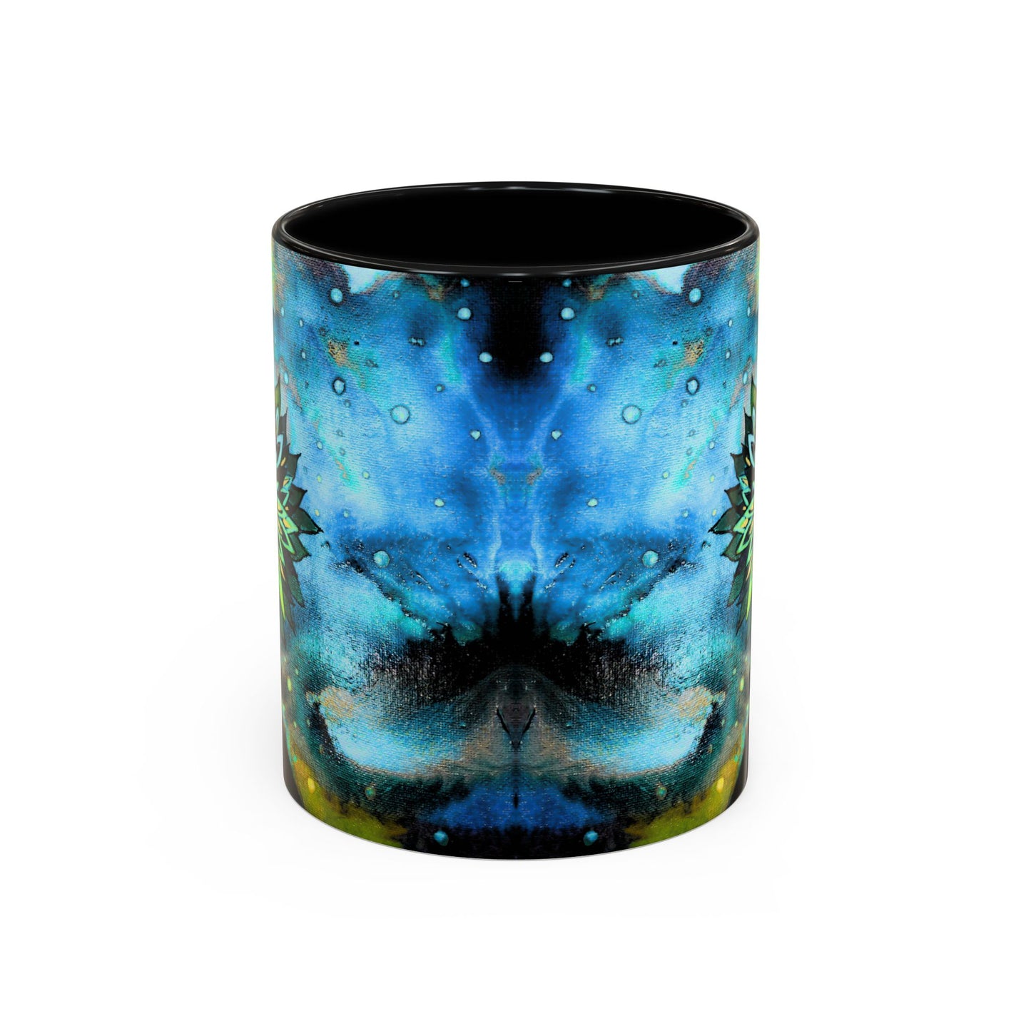 Blue Galaxy Floral Accent Coffee Mug — 11/15oz