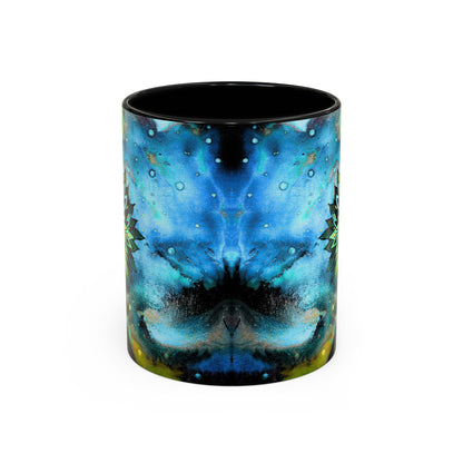Blue Galaxy Floral Accent Coffee Mug — 11/15oz
