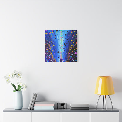 Blue Galaxy Cosmic Night Canvas Art