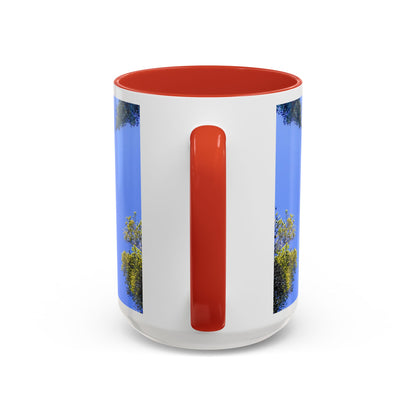 Scenic Pine Tree Sky Accent Coffee Mug – Nature Photography 11/15oz