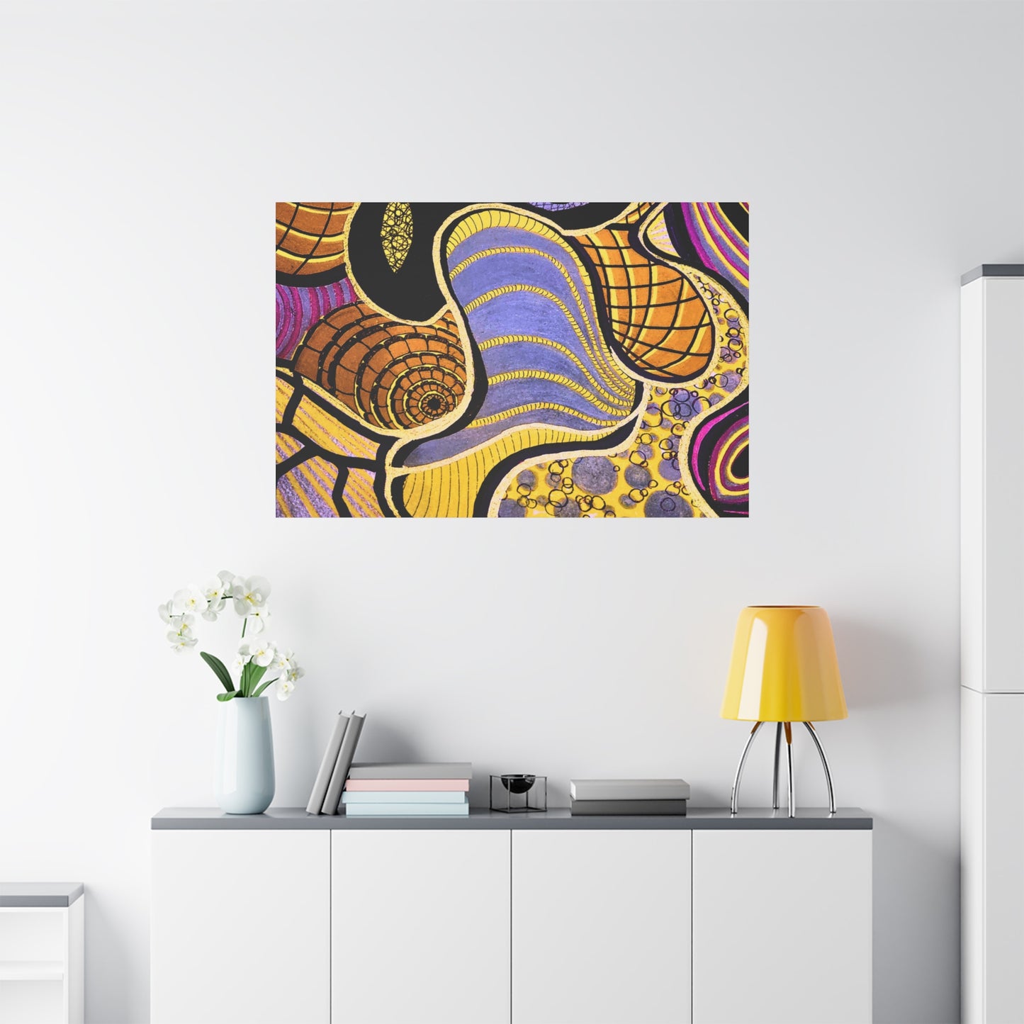 Abstract Gold & Purple Canvas Art