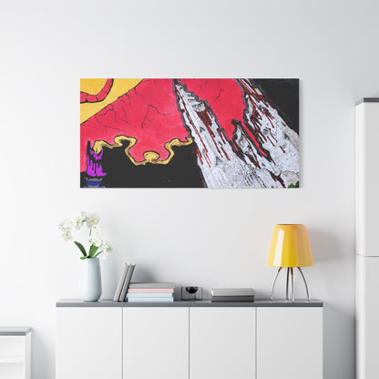 Surreal Mountain Flame Matte Canvas Wall Art