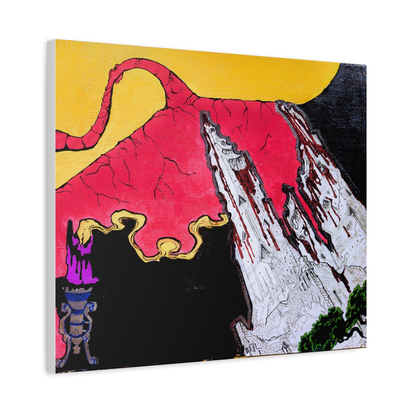 Surreal Mountain Flame Matte Canvas Wall Art