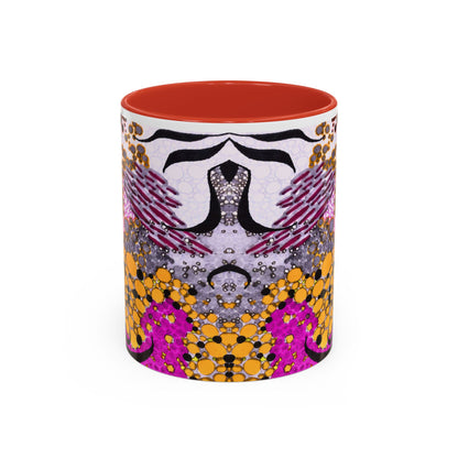 Accent Coffee Mug — Vibrant Abstract Floral Pattern (11/15oz)