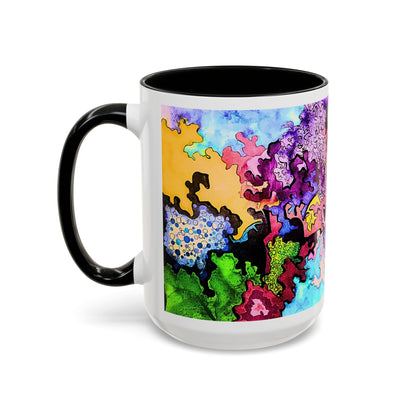 Abstract Colorful Art Coffee Mug — Vibrant Symmetry Accent Mug