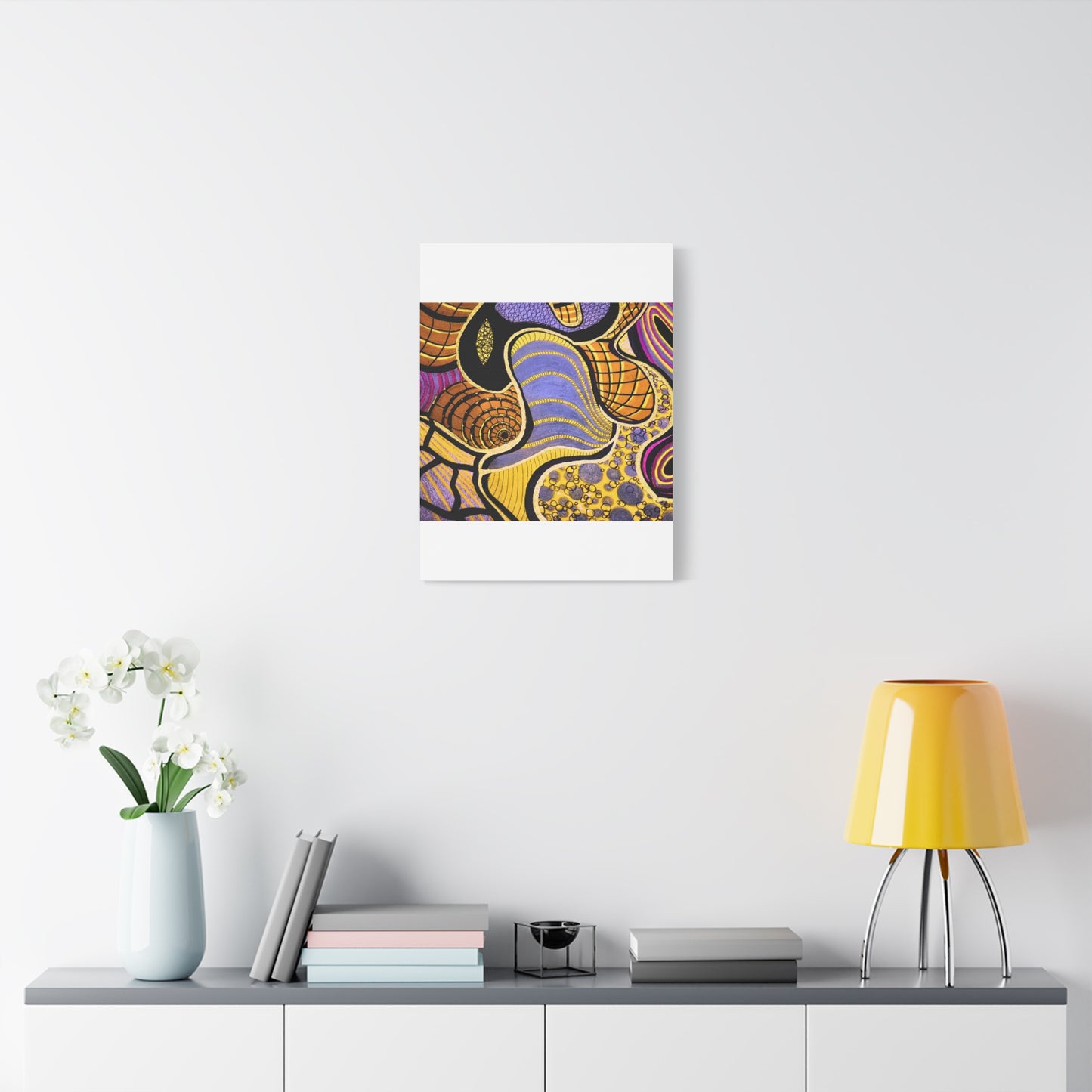Abstract Gold & Purple Canvas Art