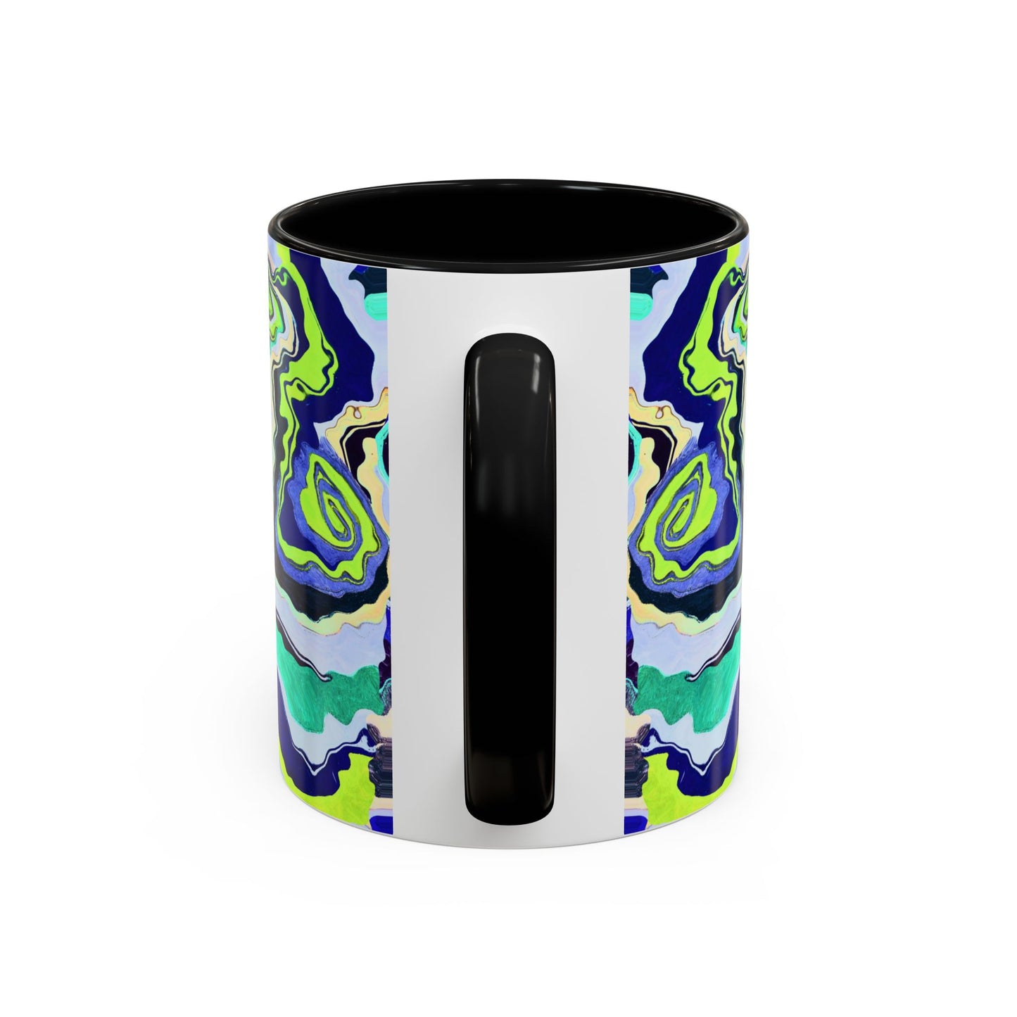 Abstract Blue Swirl Accent Coffee Mug