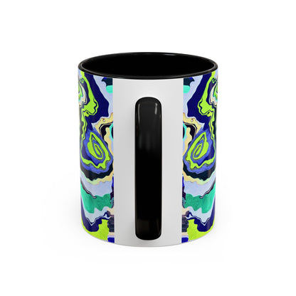 Abstract Blue Swirl Accent Coffee Mug