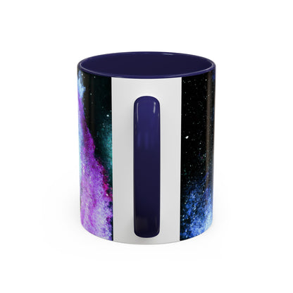 Galaxy Swirl Accent Coffee Mug — Pink Purple Nebula Art (11/15 oz)