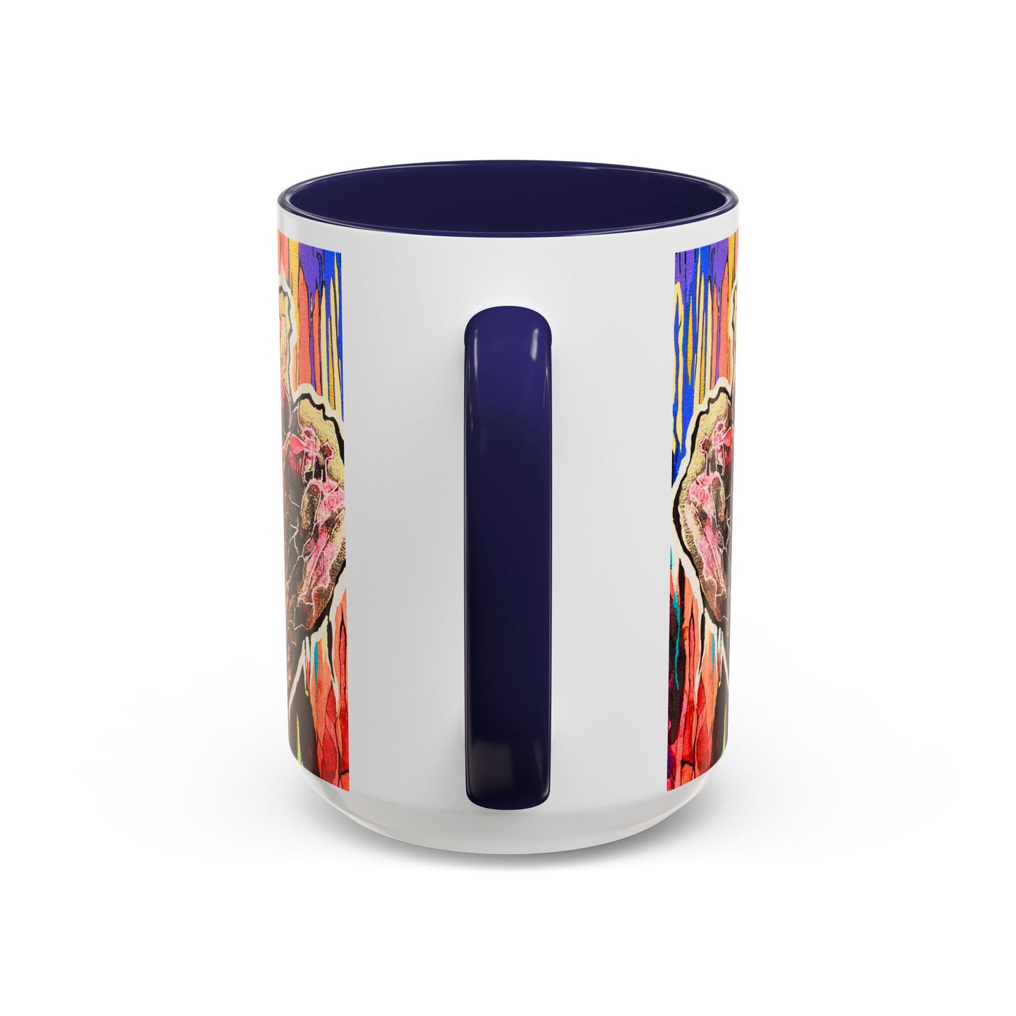 Abstract Floral Accent Coffee Mug — Vibrant Rose Art Ceramic Mug (11/15 oz)