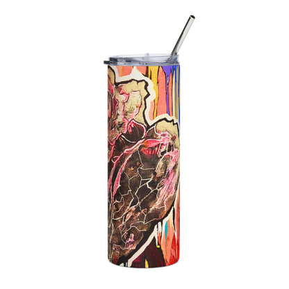 Abstract Floral Stainless Steel Tumbler