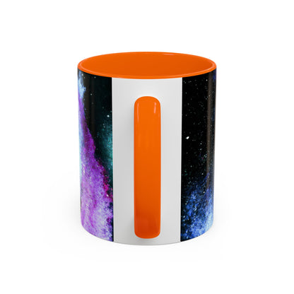 Galaxy Swirl Accent Coffee Mug — Pink Purple Nebula Art (11/15 oz)