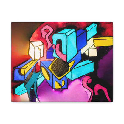 Abstract Neon Geometric Canvas Print