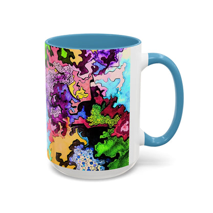 Psychedelic Abstract Accent Coffee Mug — Colorful Inkblot Art (11/15oz)
