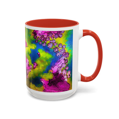 Vibrant Abstract Inkblot Accent Coffee Mug – Psychedelic Floral Color Splash (11/15oz)