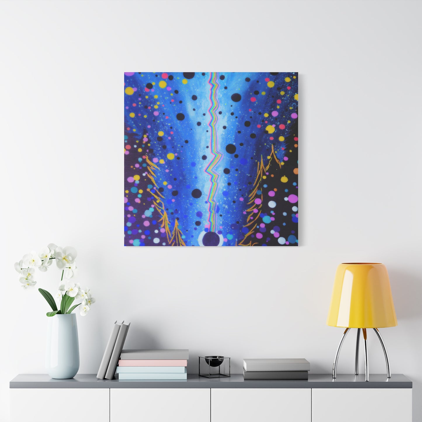 Blue Galaxy Cosmic Night Canvas Art