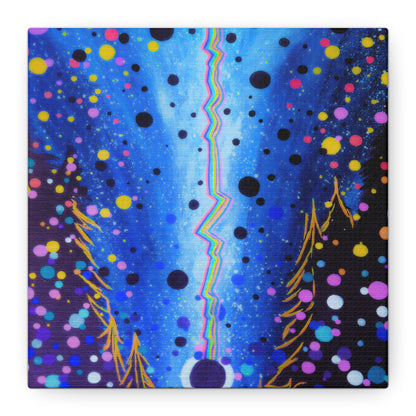 Blue Galaxy Cosmic Night Canvas Art
