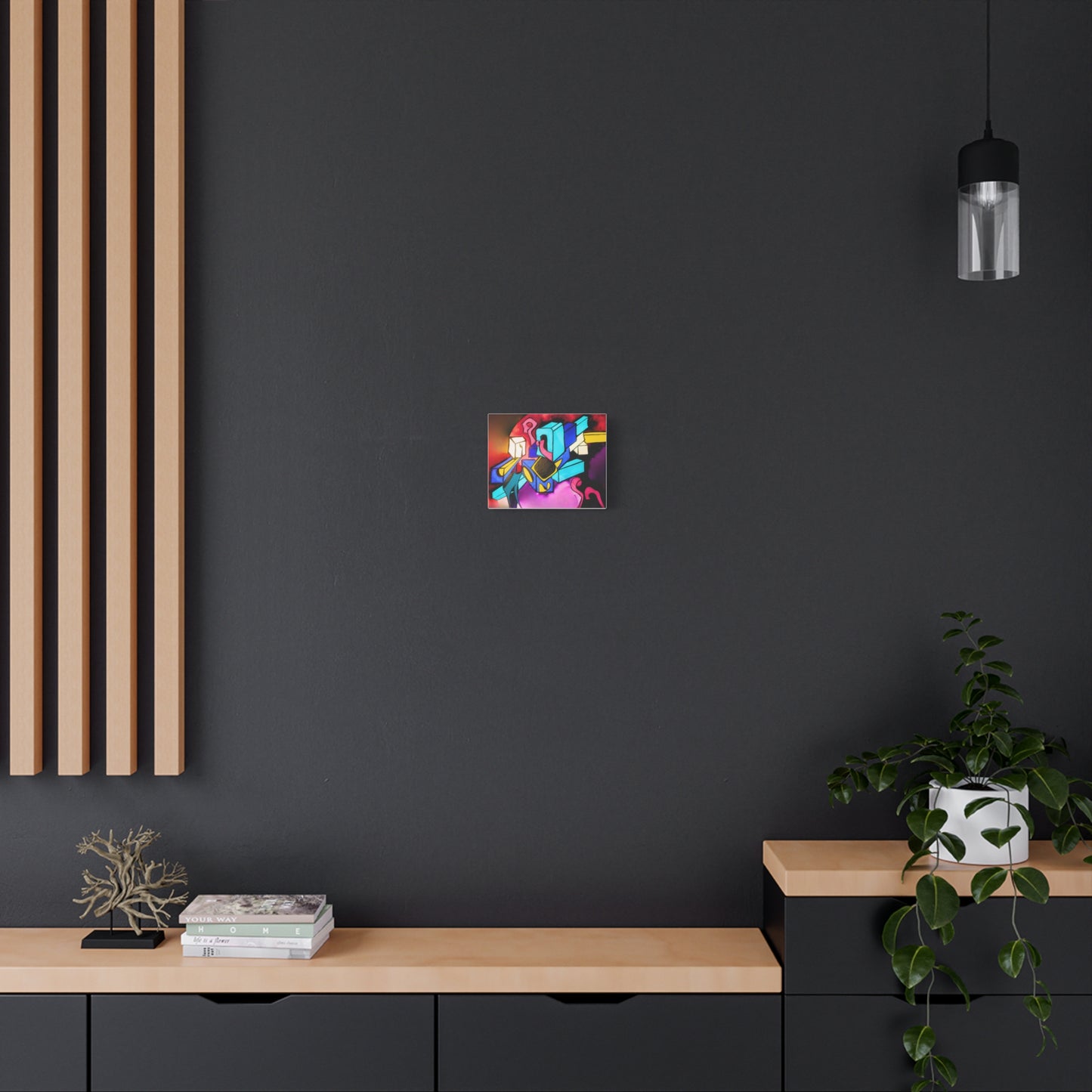 Abstract Neon Geometric Canvas Print