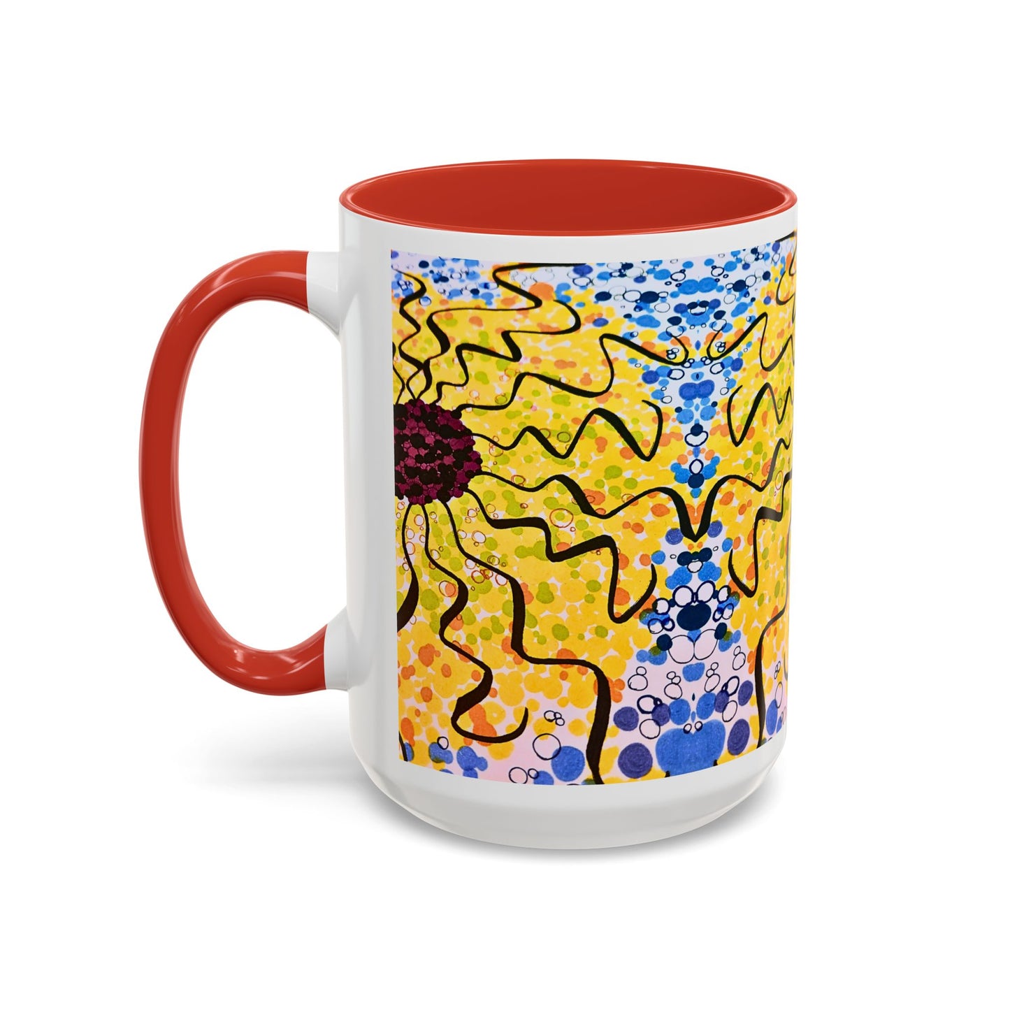 Sunburst Floral Accent Coffee Mug