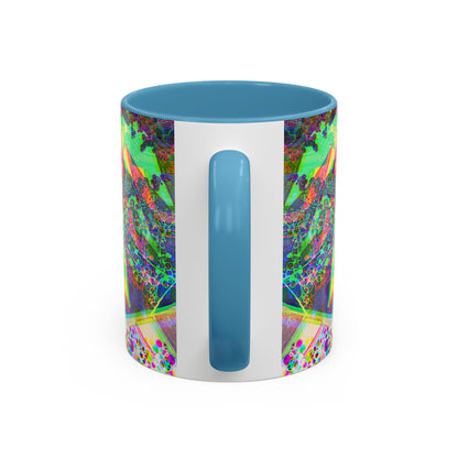Psychedelic Geometric Accent Coffee Mug — Vibrant Neon Art Design (11/15oz)