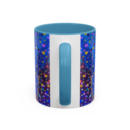 Abstract Galaxy Accent Coffee Mug — Blue Dot Constellation Design (11/15oz)