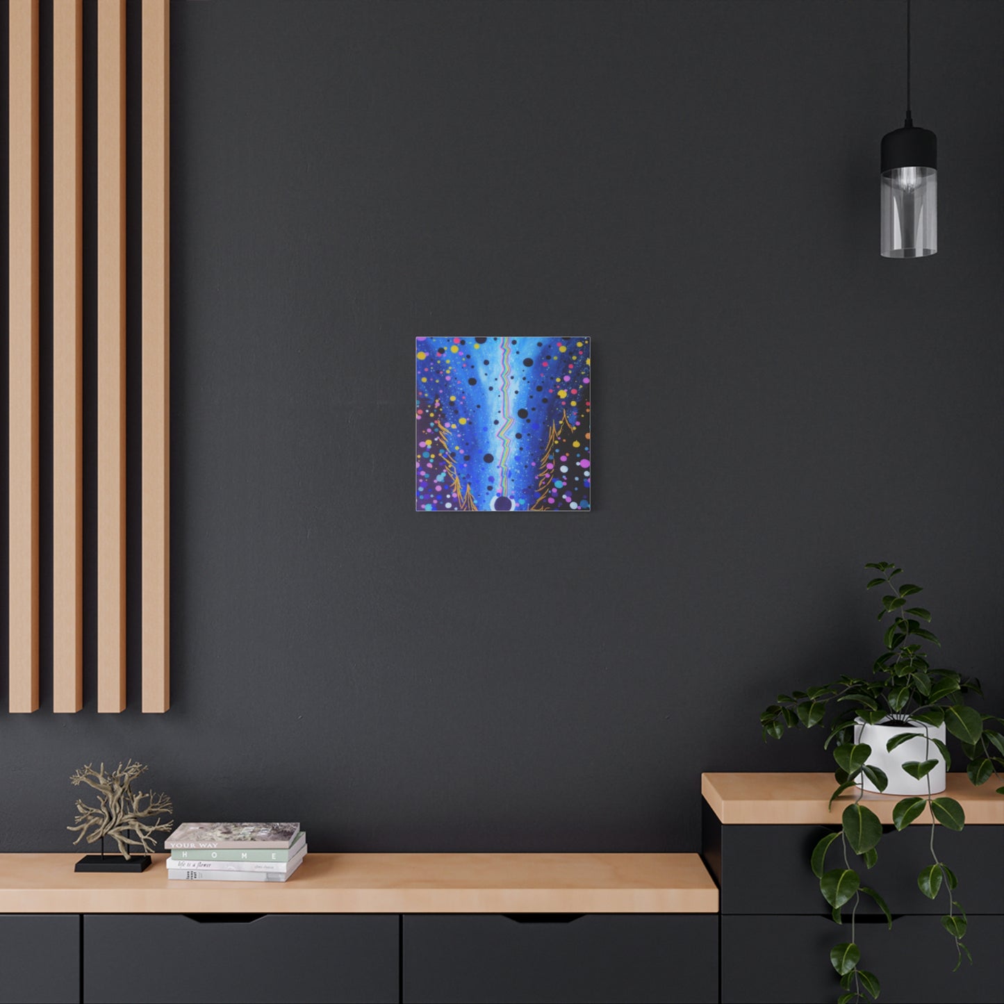 Blue Galaxy Cosmic Night Canvas Art