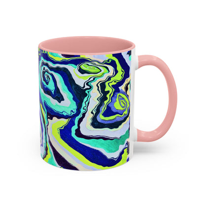 Abstract Blue Swirl Accent Coffee Mug