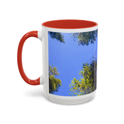 Scenic Pine Tree Sky Accent Coffee Mug – Nature Photography 11/15oz