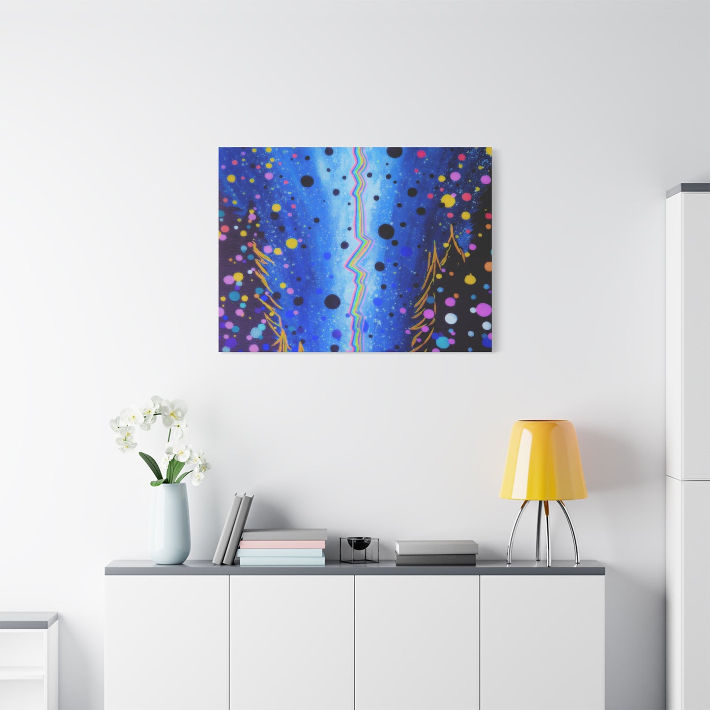Blue Galaxy Cosmic Night Canvas Art