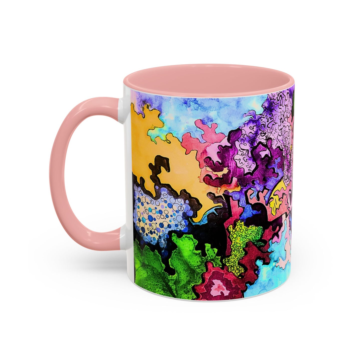Abstract Colorful Art Coffee Mug — Vibrant Symmetry Accent Mug
