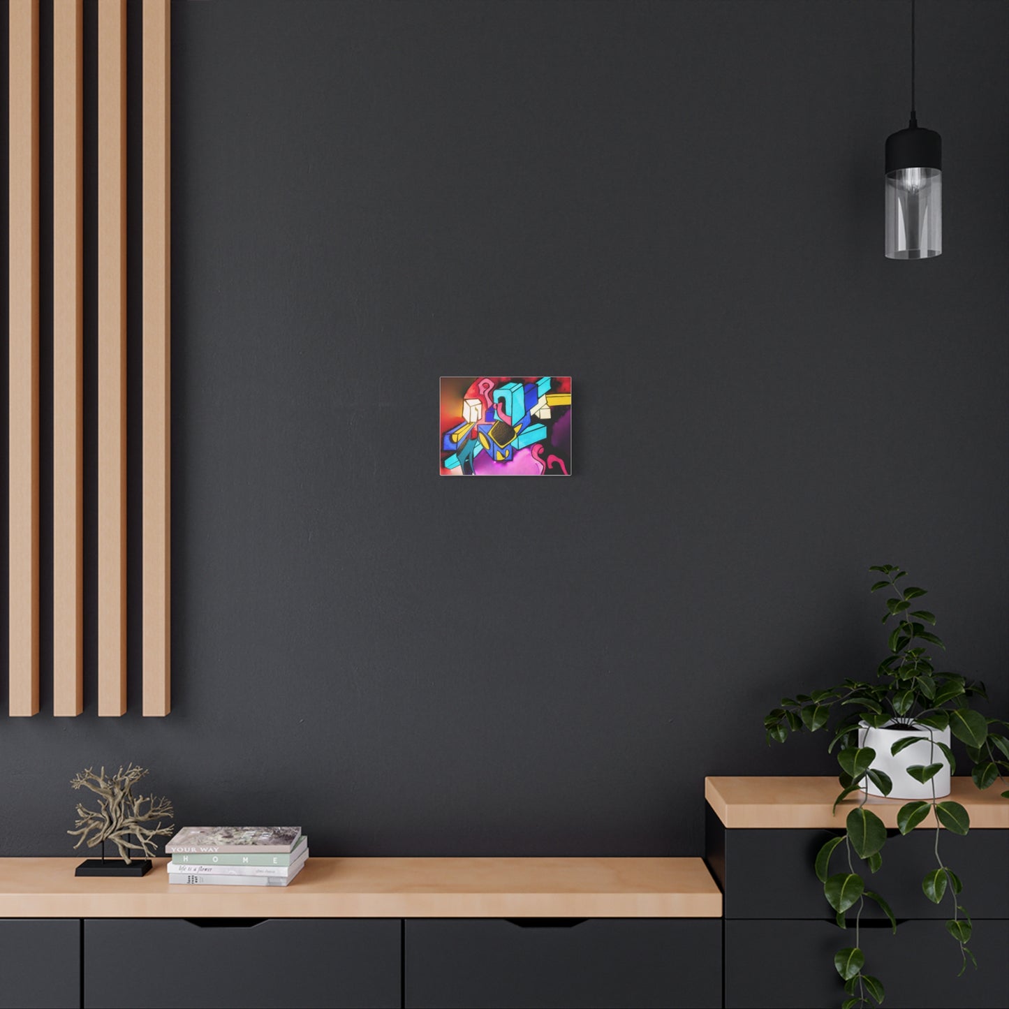 Abstract Neon Geometric Canvas Print
