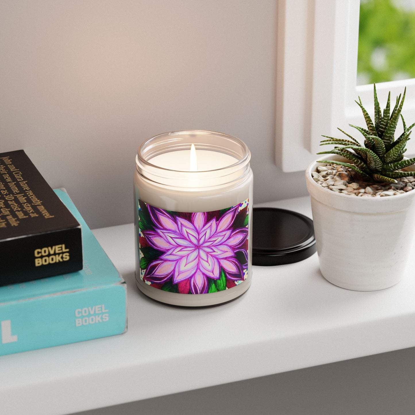 Pink Mandala Bloom Floral Bliss Soy Candle
