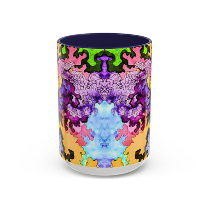 Psychedelic Abstract Accent Coffee Mug — Colorful Inkblot Art (11/15oz)