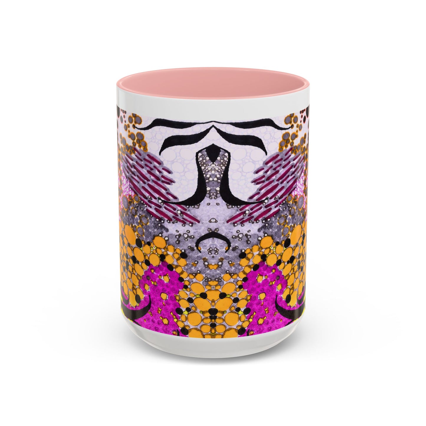 Accent Coffee Mug — Vibrant Abstract Floral Pattern (11/15oz)