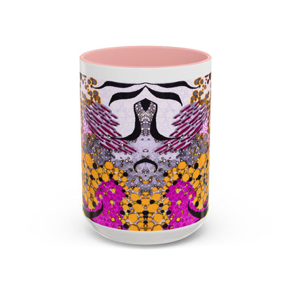 Accent Coffee Mug — Vibrant Abstract Floral Pattern (11/15oz)