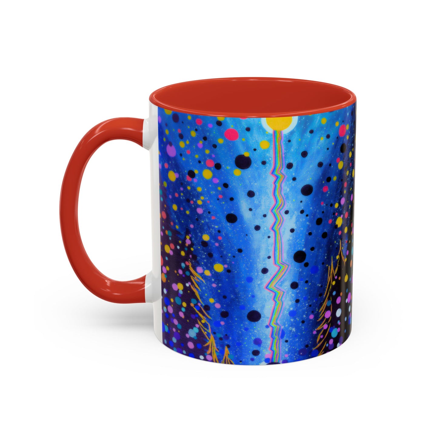 Abstract Galaxy Accent Coffee Mug — Blue Dot Constellation Design (11/15oz)