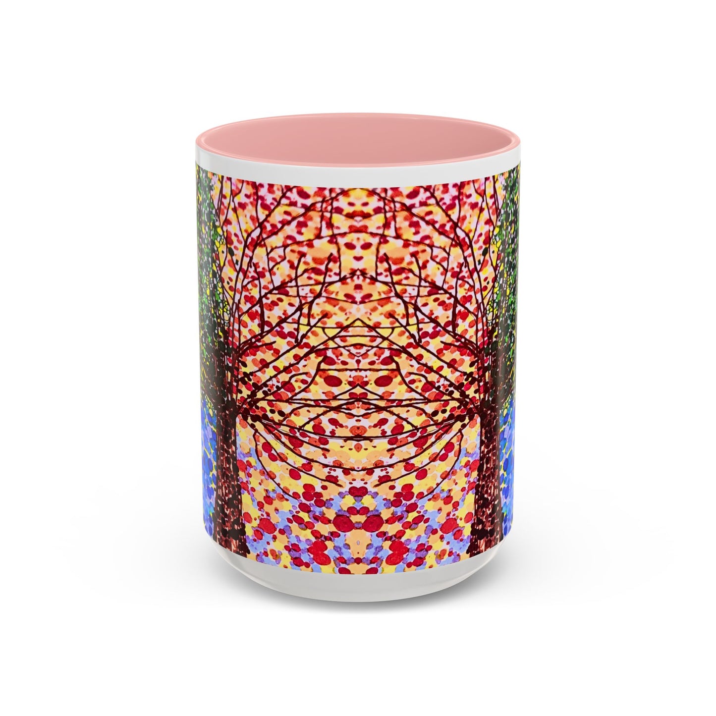 Accent Coffee Mug - Colorful Pointillist Tree Art Cup (11/15 oz)