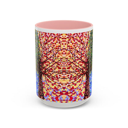 Accent Coffee Mug - Colorful Pointillist Tree Art Cup (11/15 oz)