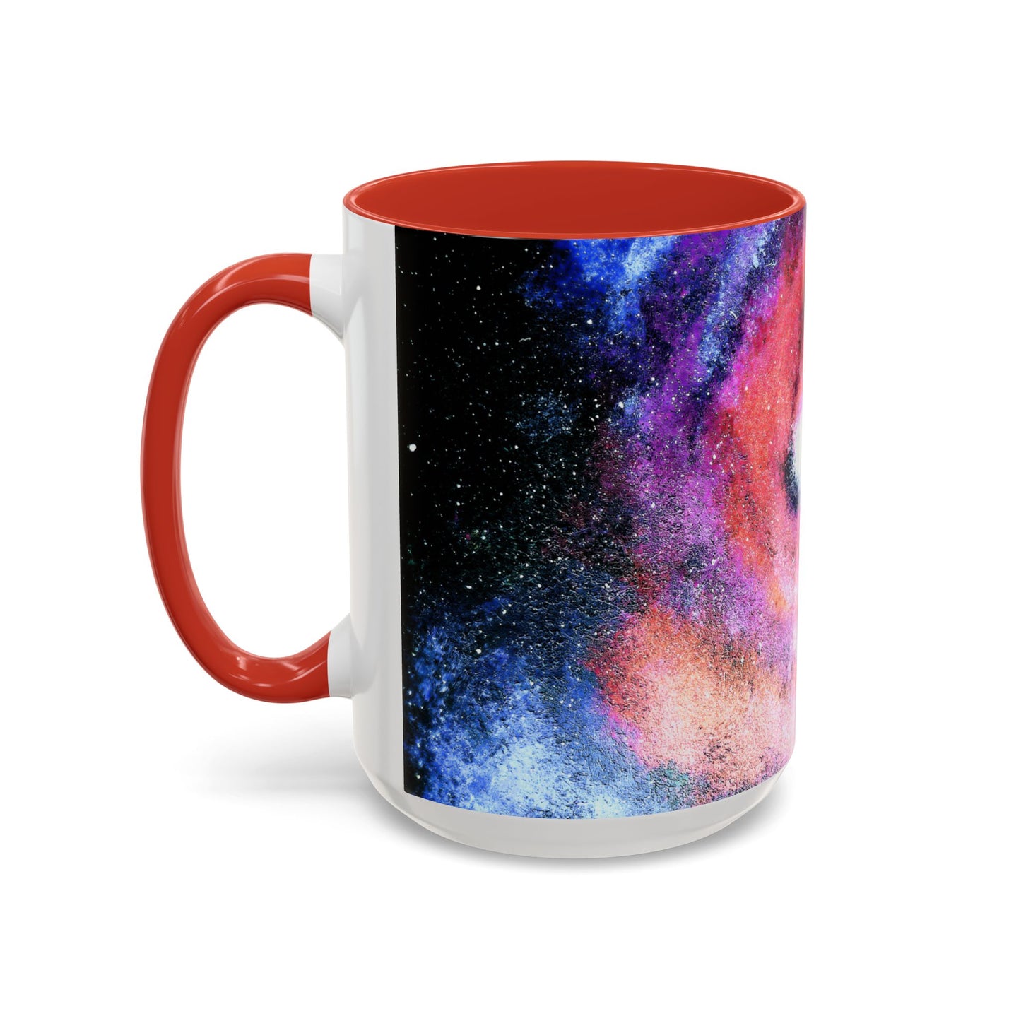 Galaxy Swirl Accent Coffee Mug — Pink Purple Nebula Art (11/15 oz)