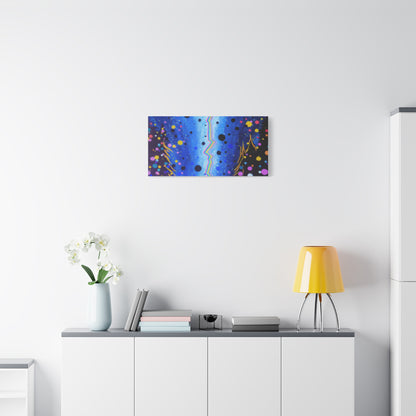Blue Galaxy Cosmic Night Canvas Art