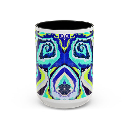Abstract Blue Swirl Accent Coffee Mug