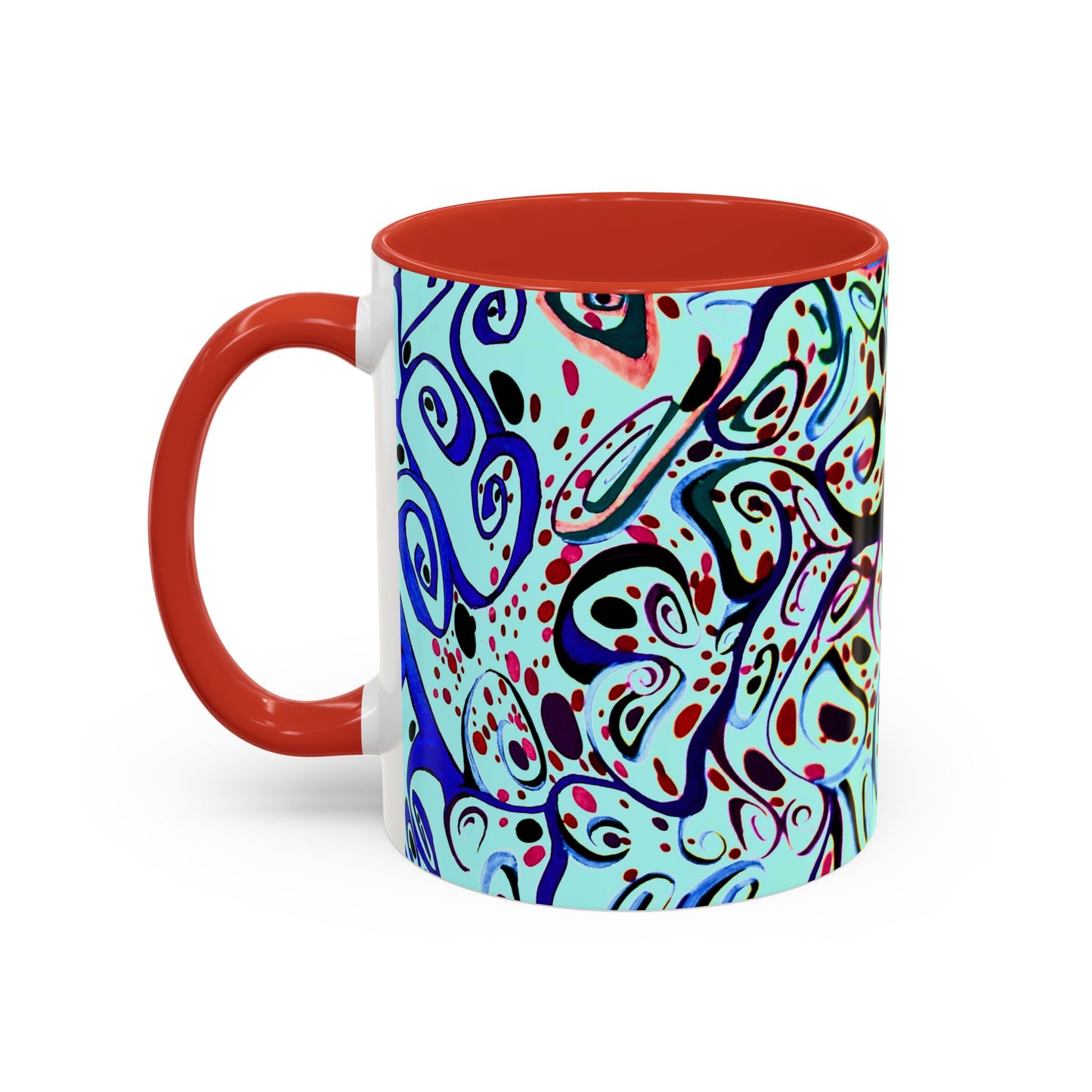 Abstract Floral Accent Coffee Mug
