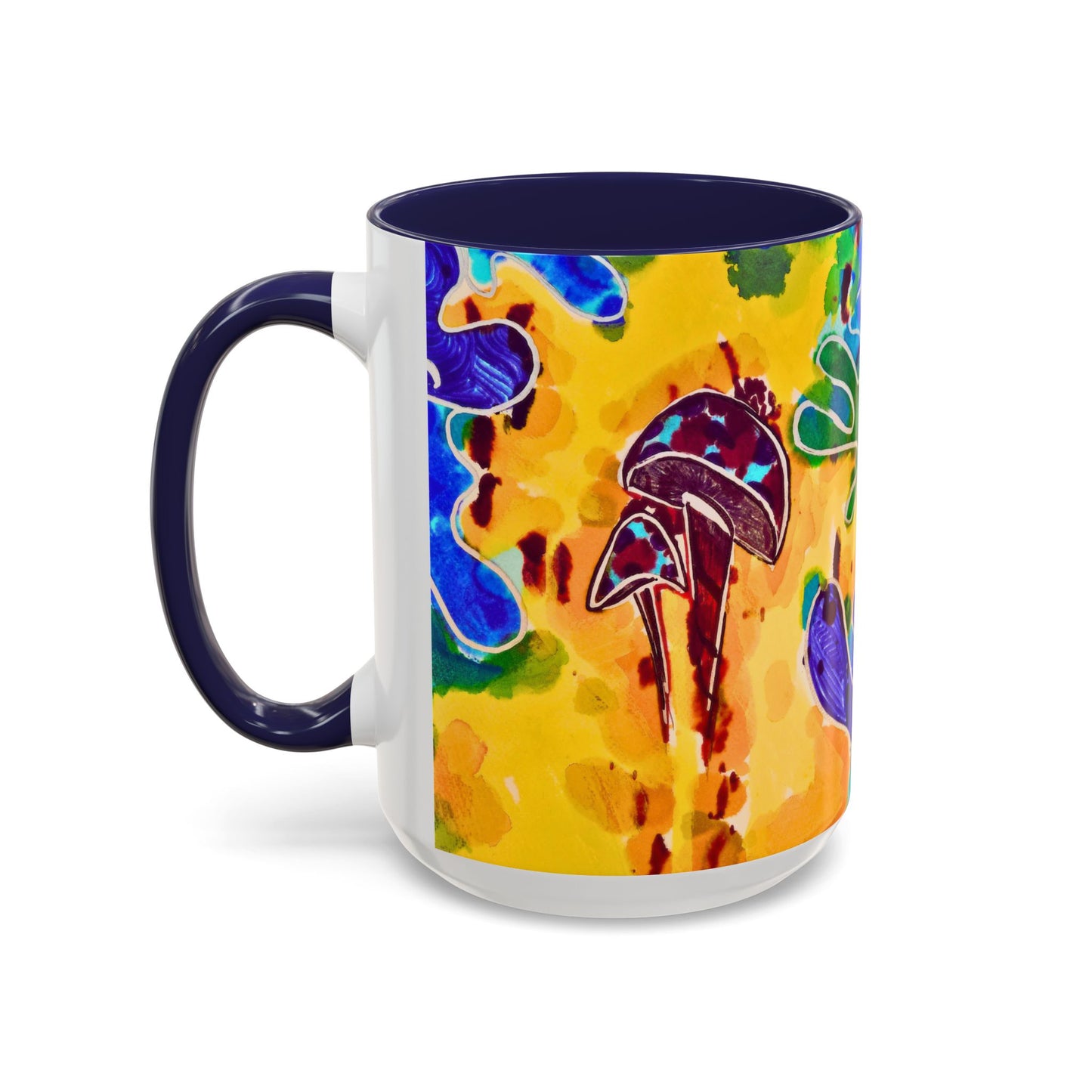 Mug - Colorful Psychedelic Mushroom Accent Coffee Mug (11/15oz)
