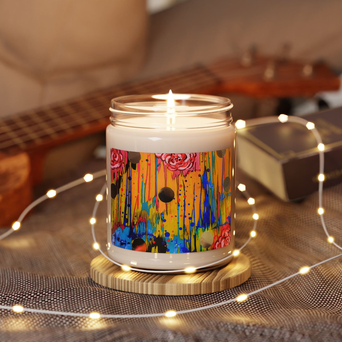 Artistic Floral Soy Candle