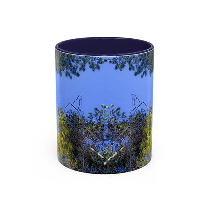 Scenic Pine Tree Sky Accent Coffee Mug – Nature Photography 11/15oz