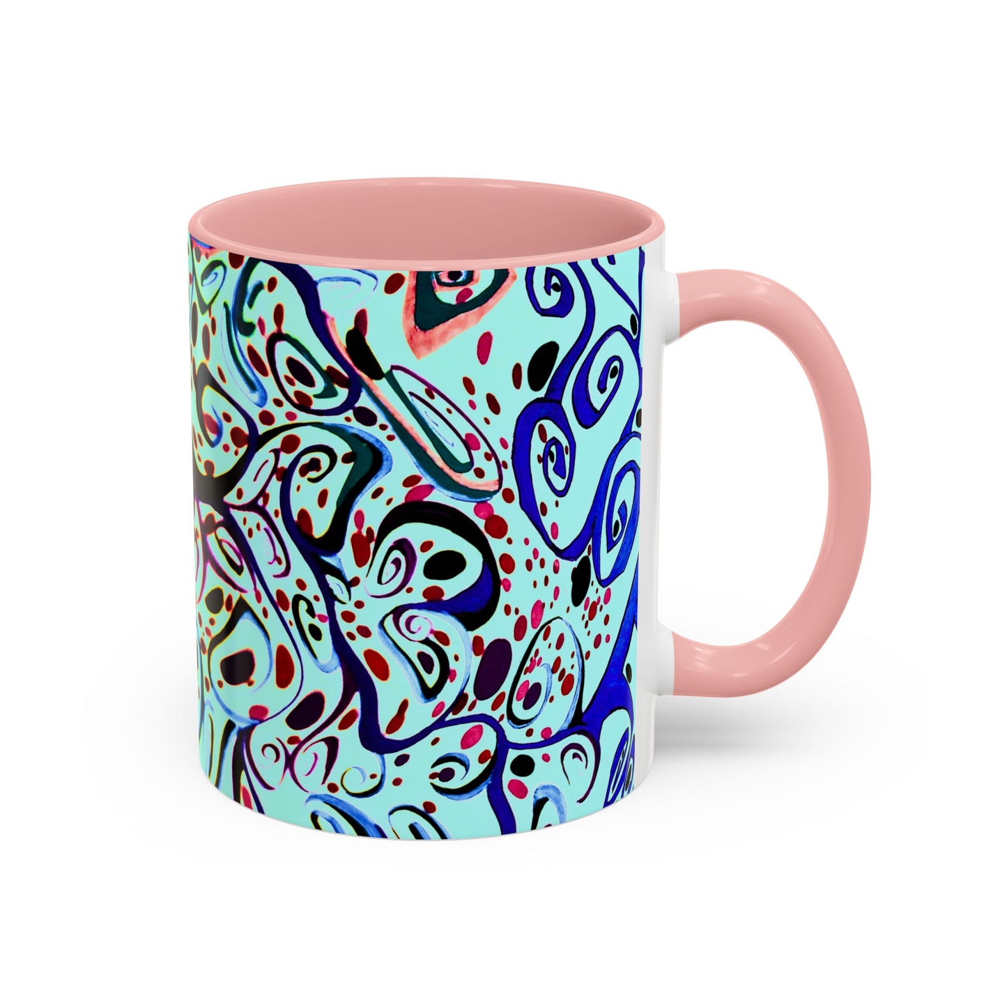 Abstract Floral Accent Coffee Mug