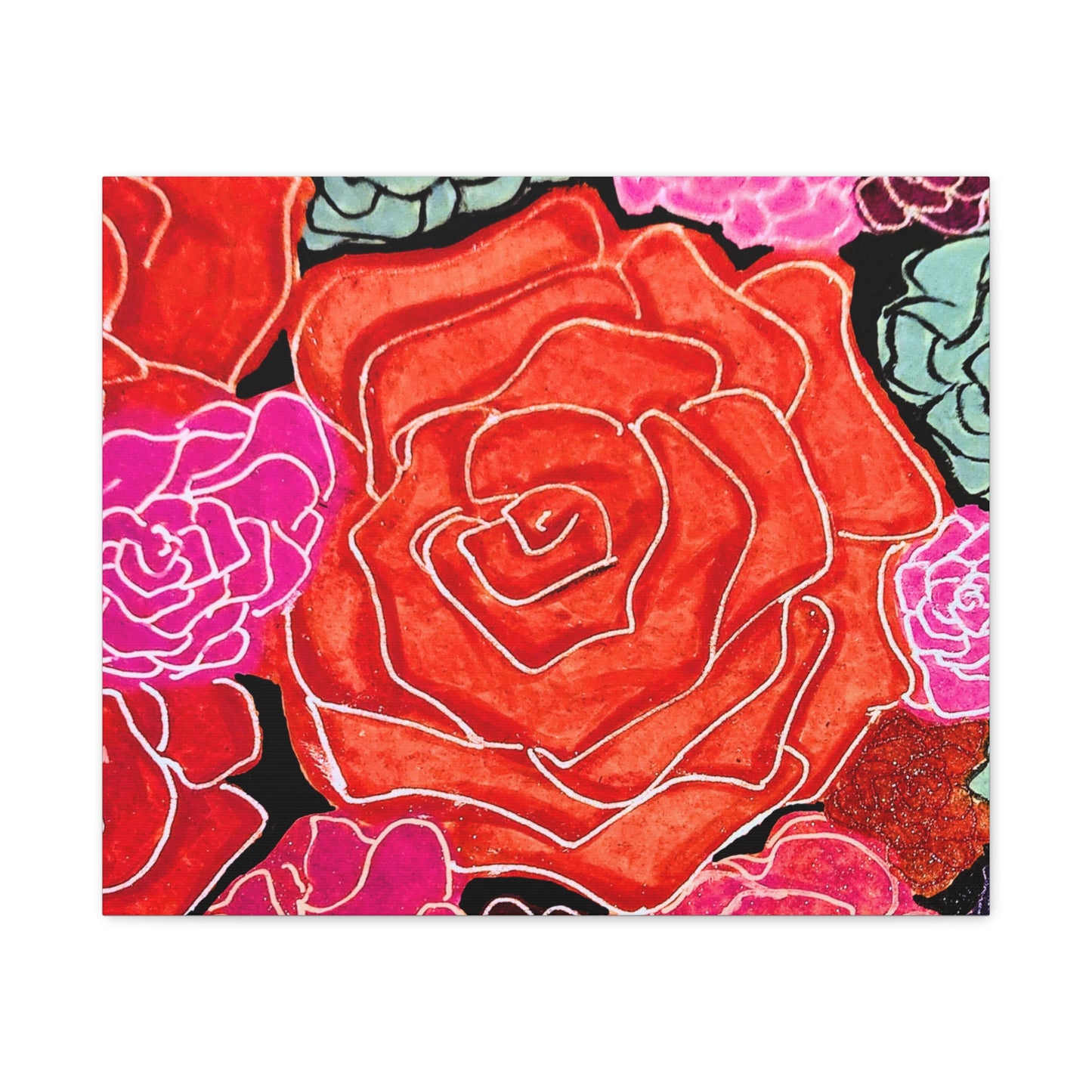 Bold Rose Floral Canvas Print