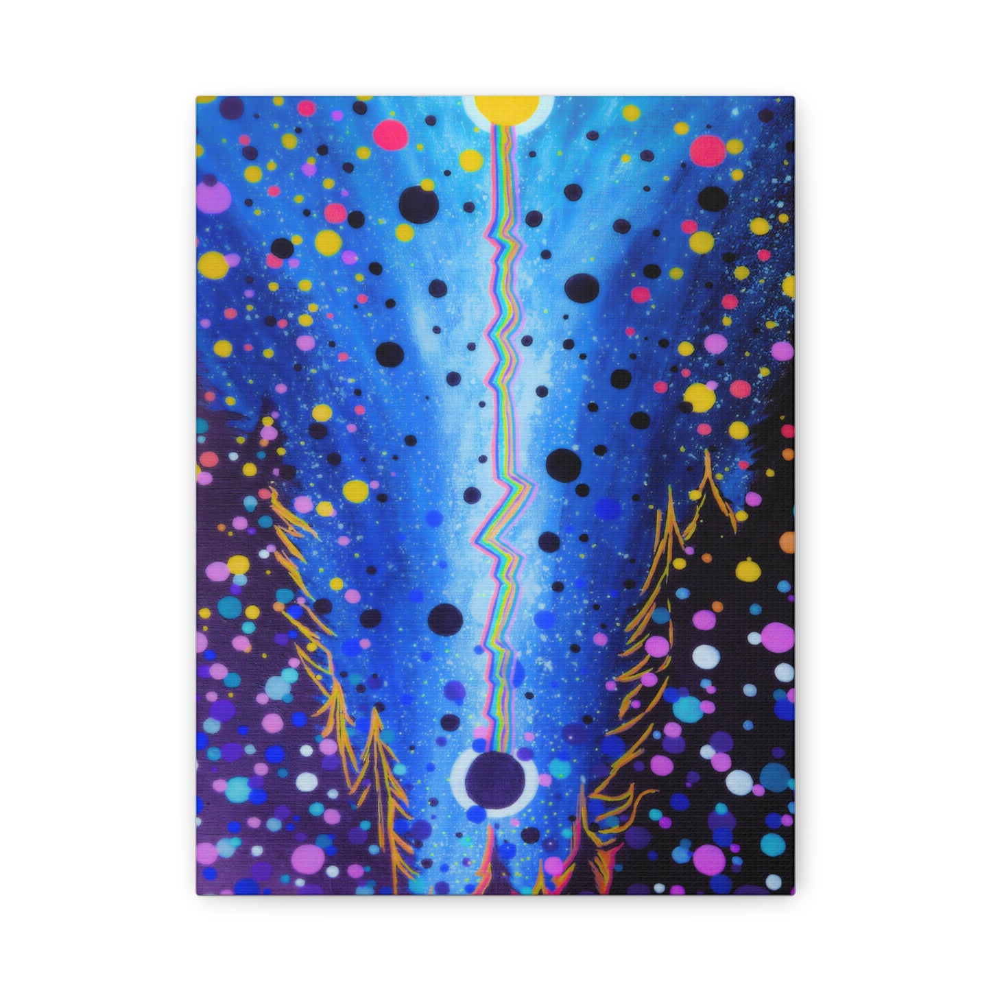 Blue Galaxy Cosmic Night Canvas Art