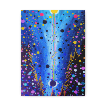 Blue Galaxy Cosmic Night Canvas Art