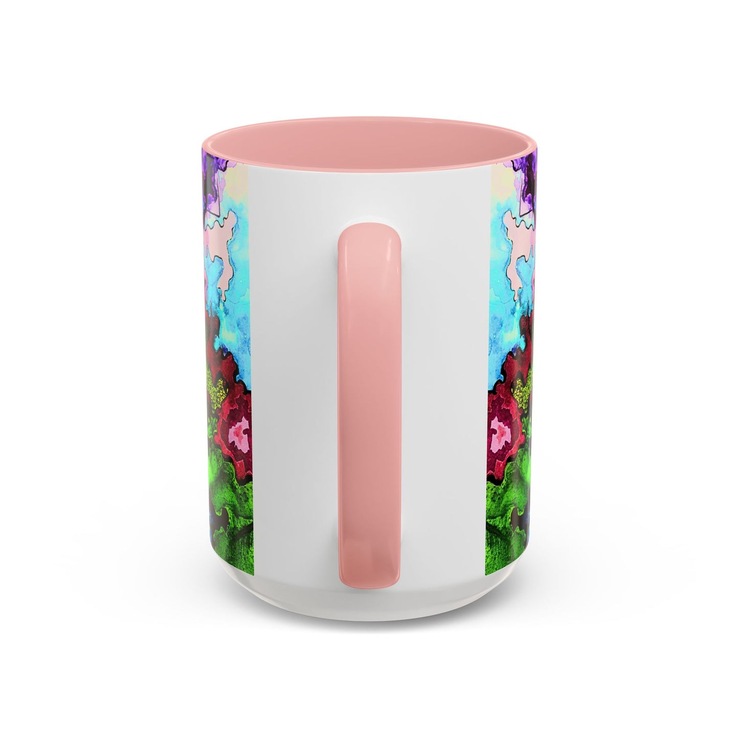 Psychedelic Abstract Accent Coffee Mug — Colorful Inkblot Art (11/15oz)